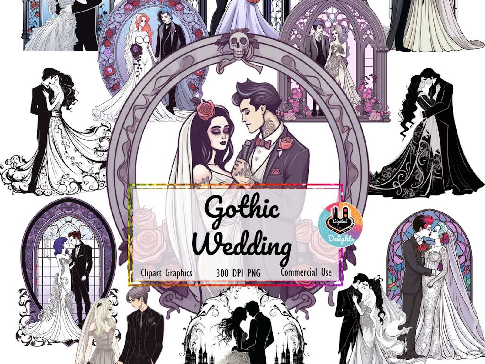 Gothic Wedding Clipart