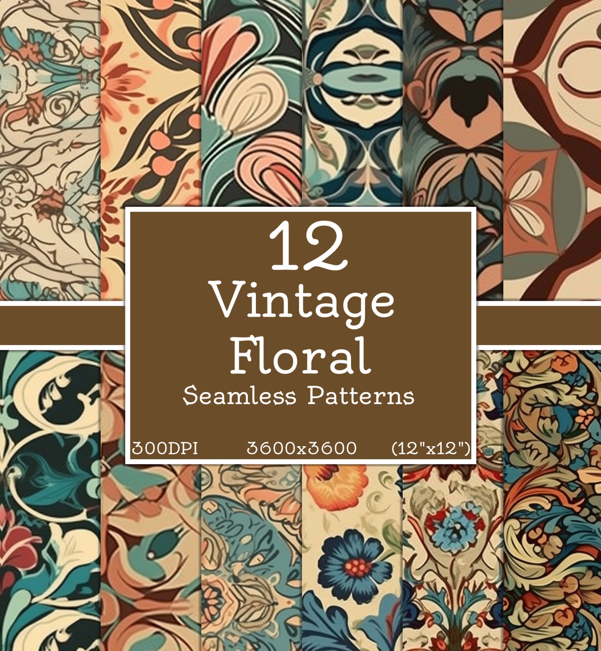 Vintage Floral Seamless Patterns